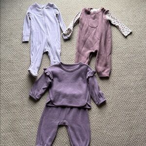 Set of Three Baby girl Outfits 6-9 months